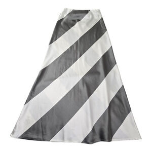 L.I.F.E. Long Skirt Medium Green and White diagonal pattern